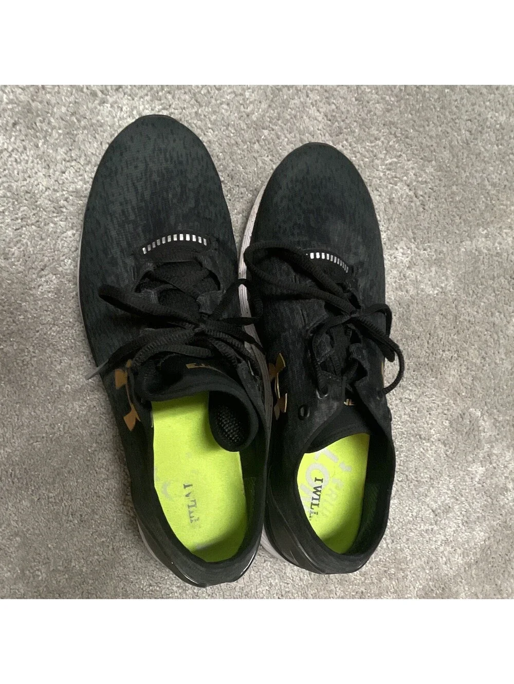 Under Armour Men’s Low Top Lace-Up Athletic Sneakers Black/Gold